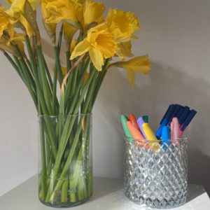 Upcycle vessel into a pen holder